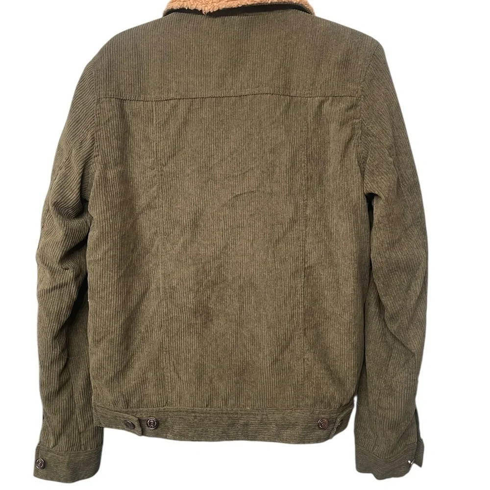 Aeropostale Men's Dark Olive Sherpa Jacket size S